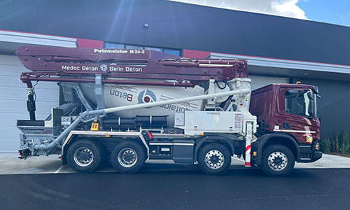 camion toupie avec pompe livraison béton gironde